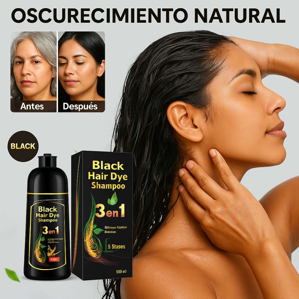 Champú Colorante 3 en 1 - Cubre Canas y Cuida tu Cabello