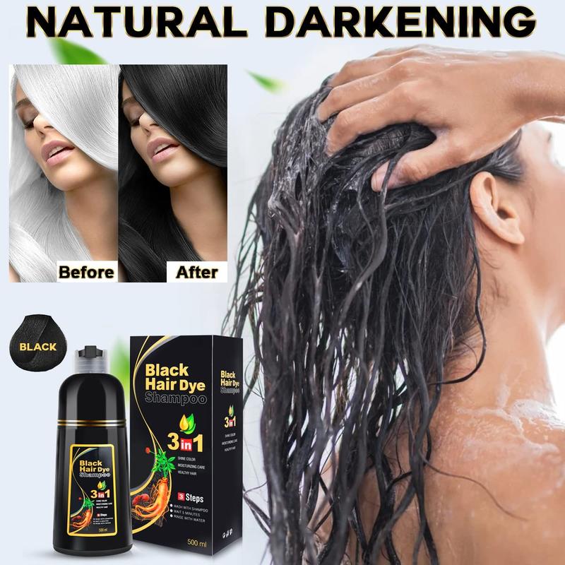 3-in-1 Dark Hair Dye Shampoo - Cover Gray and Care for your Hair - FREE SHIPPING