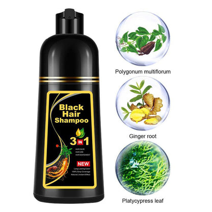 3-in-1 Dark Hair Dye Shampoo - Cover Gray and Care for your Hair - FREE SHIPPING