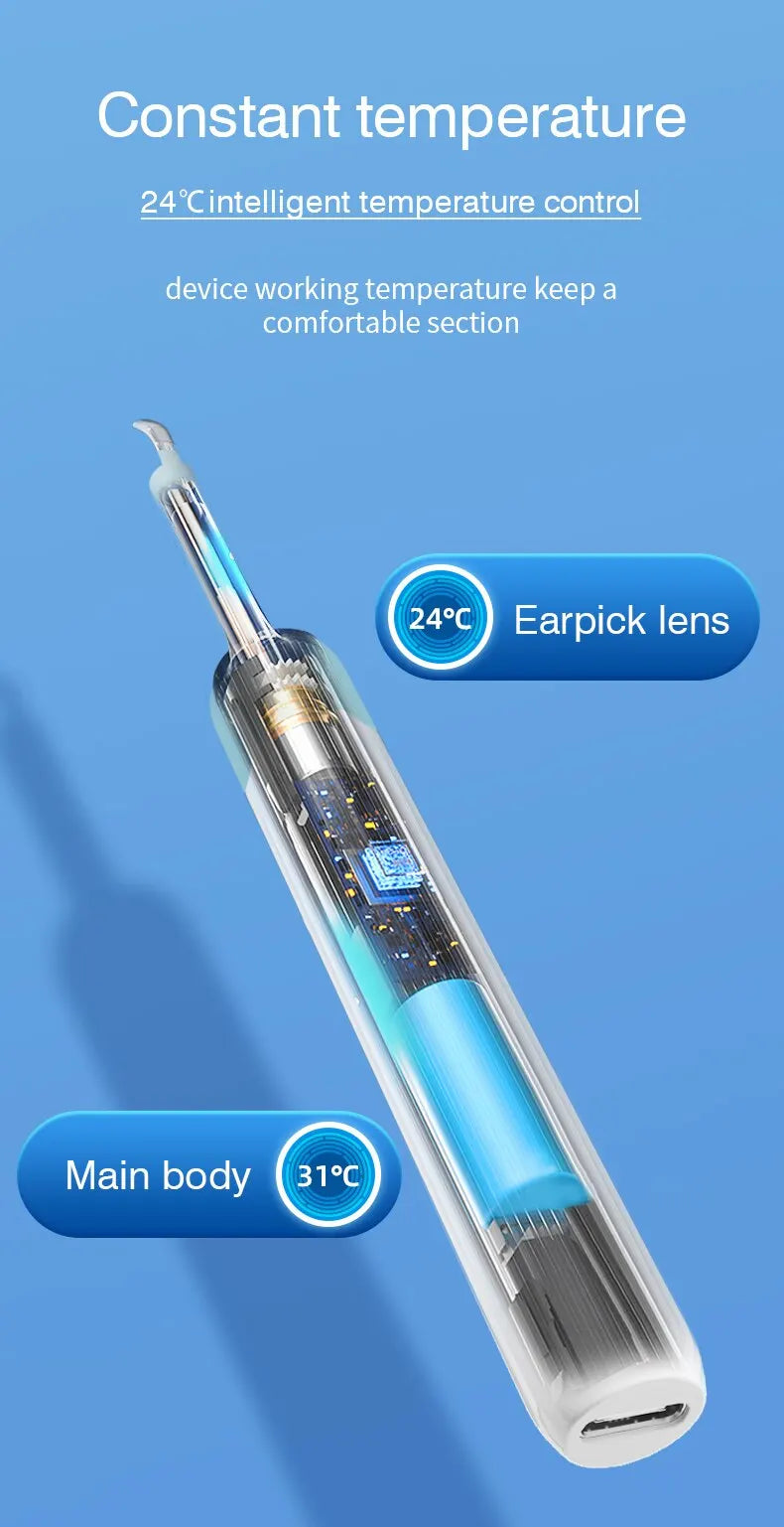 Cámara Otoscopio WiFi HD para Limpieza de Oídos (Ves en Vivo)