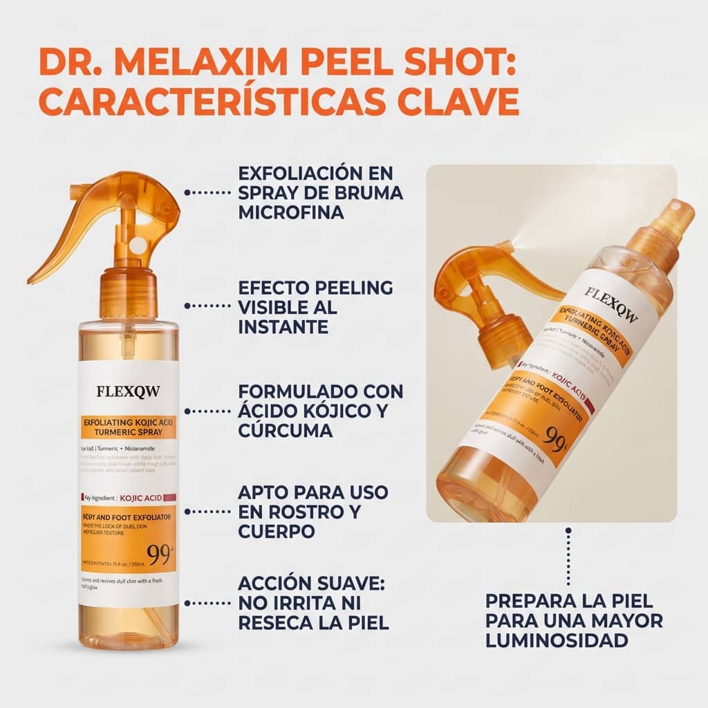 Dr. Melaxim Peel Shot Spray Exfoliante Suave para Manchas y Tono Irregular